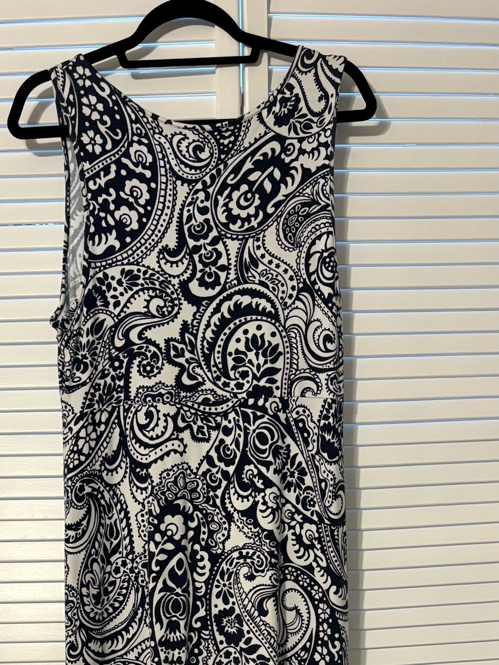 Talbots Black and White Paisley Maxi Dress From shoulder to hem 54” long
